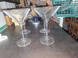 4 edle Martini-Gläser, Cocktail Gläser!
