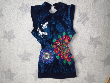 super süsses DESIGUAL Damen Shirt Gr XS mit Sommervögeli