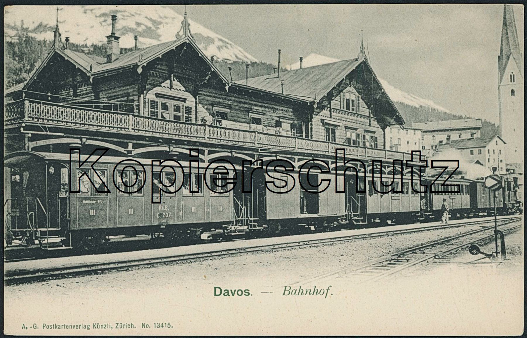 Cartoline postali: GRS Davos - Bahnhof - Rhätische Bahn RhB – Nuovo (secondo la descrizione) da Schindellegi venduto da leecollect