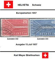Europamarken 1957 Ausgabe Schweiz