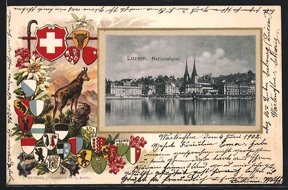 Cartes postales: Passepartout-Lithographie Luzern, Nation – D'occasion à Berlin par bartko-reher