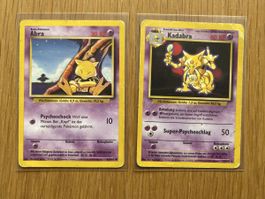Pokemon Karten Abra 43/102 & Kadabra 32/102 Basis Set 1999