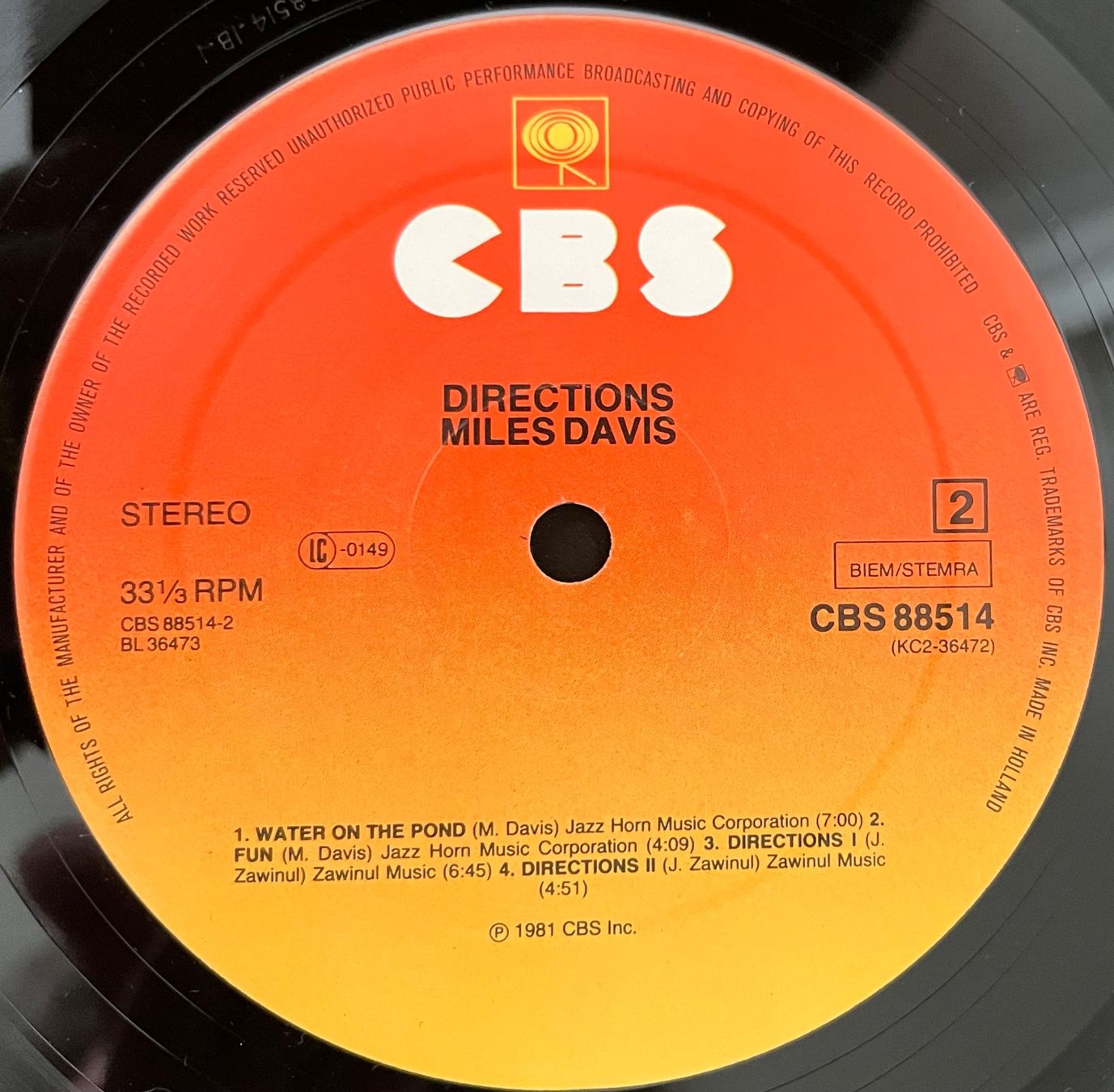 Schallplatten: MILES DAVIS - DIRECTIONS - 2 Vinyles 33 Tours – Gebraucht aus Bussigny von vinyl-pas-cher 5