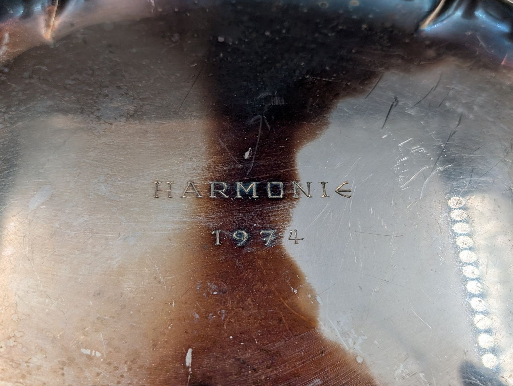 Piatti di portata: Vintage Tablett Harmonie 1974 Servierplatte versilbert – Usato da Wiezikon b.Sirnach venduto da Romsche 1