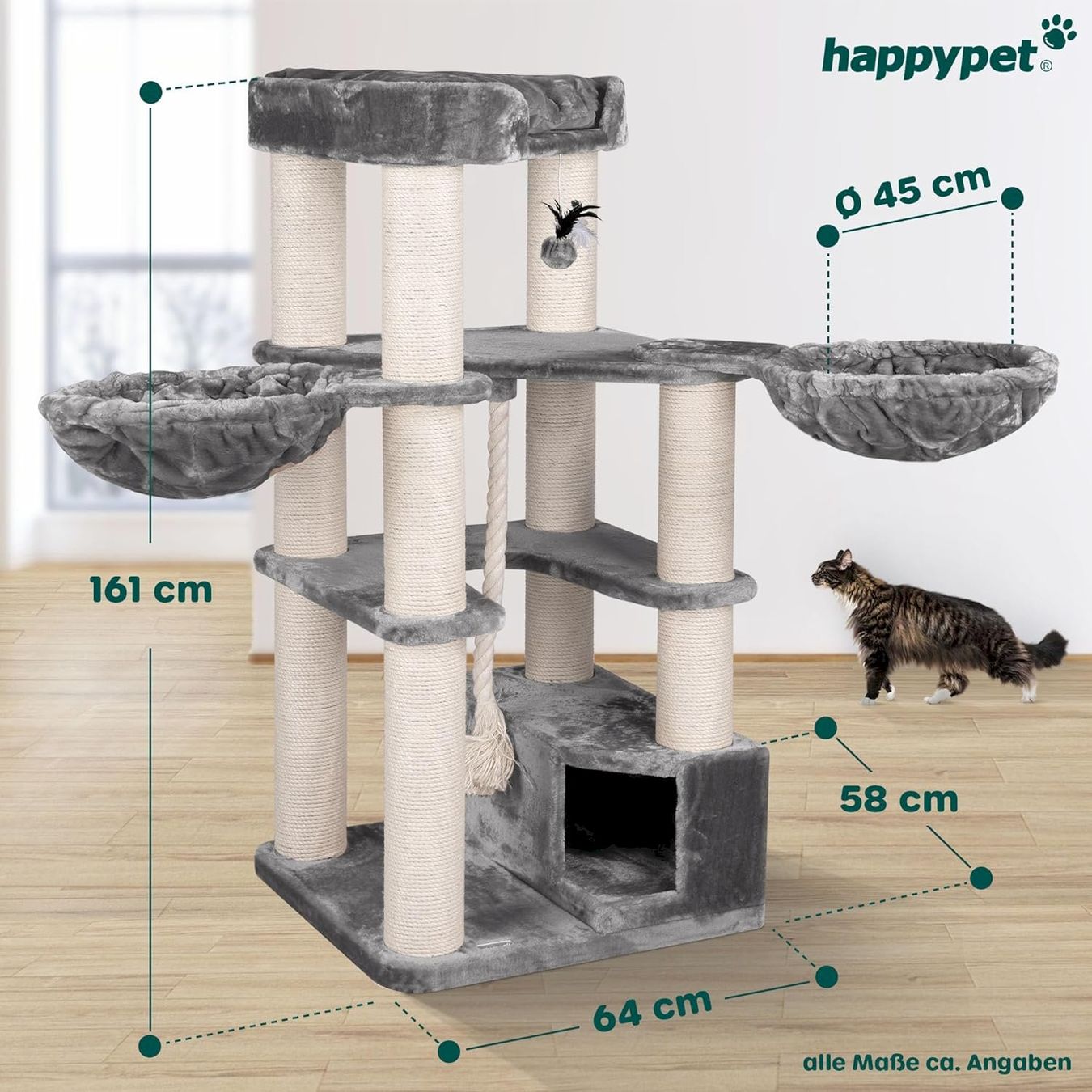 Tiragraffi: HAPPYPET Oscar Premium Kratzbaum 161cm – Nuovo e nell'imballaggio originale da Bottighofen venduto da zaap 6