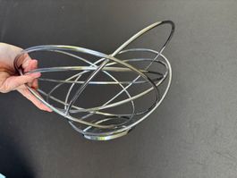Post-modern chrome fruit basket from Wireworks London