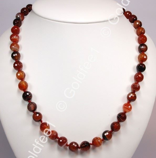 Catenine: Achat Kette facettiert ca. 52cm 925 Silber – Nuovo (secondo la descrizione) da Oberglatt ZH venduto da Goldfee1 1