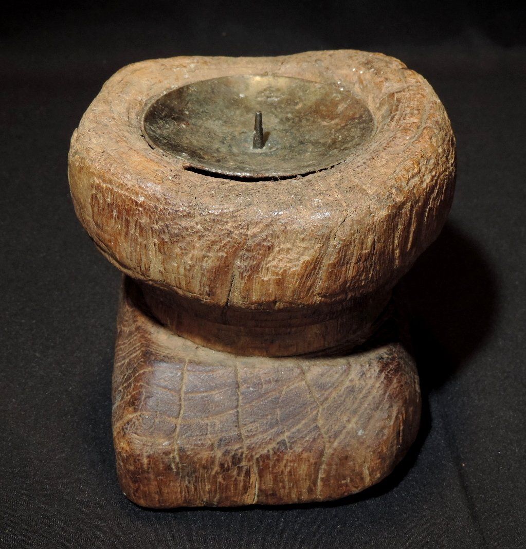 Portacandele: Antiker, indischer Kerzenhalter Holz – Usato da Duggingen venduto da roterbambus 1