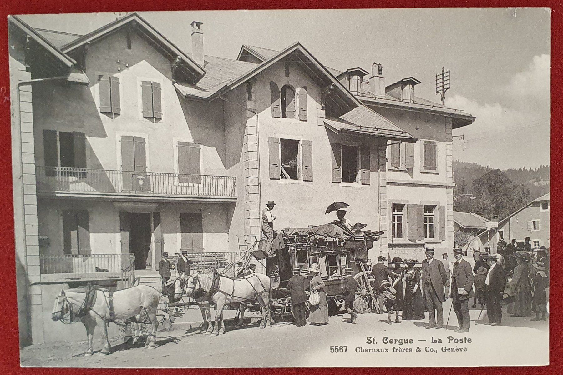 Cartoline postali: St.Cergue 1913 -  La Poste, belebt – Usato da Kreuzlingen venduto da Rschweiz1