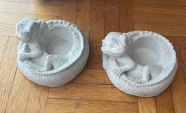 2er Set Kerzenhalter Eidechse neu