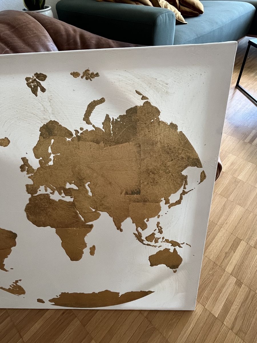 Poster & Bilder: Wandbild - Weltkarte in Gold – Gebraucht aus Fällanden von san_zp7s 2