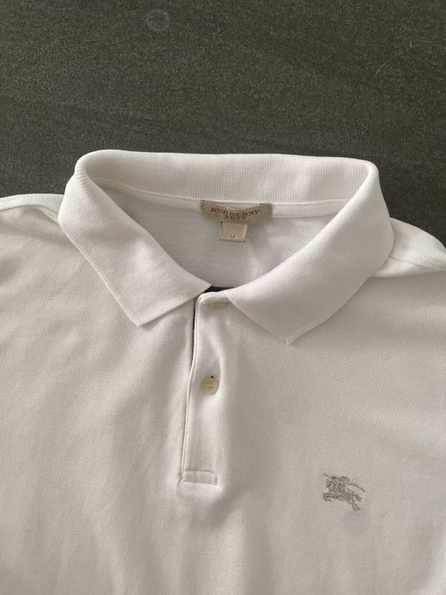 Burberry Magliette Polo: Polo manches longues Burberry blanc taille M – Usato da Grenchen venduto da O.r.i.g. 1