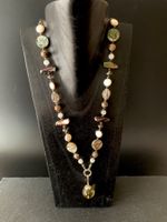 Luxuriöse Edelstein und Perlenkette mit Sterling Silber