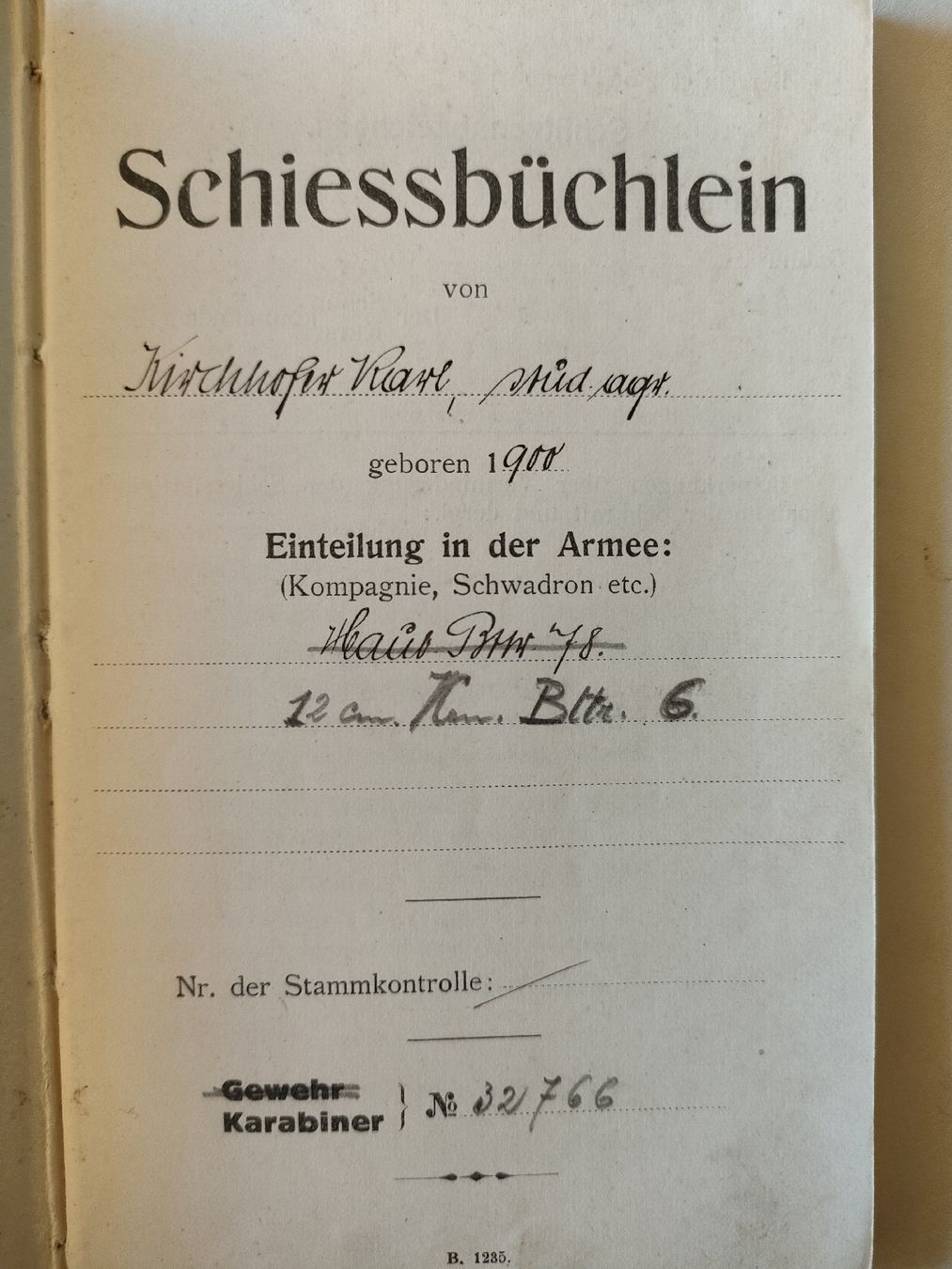 Documenti: Antikes Schiessbüchlein ca 1920 – Usato da Schwanden Sigrisw venduto da pho_2mc9 1