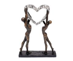 Skulptur Herz Kunststein Abstrakte Kunst-Figur Bronze Figur