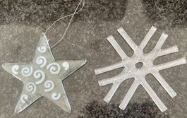 2 Glassterne aus der Glasi Hergiswil, Weihnachten