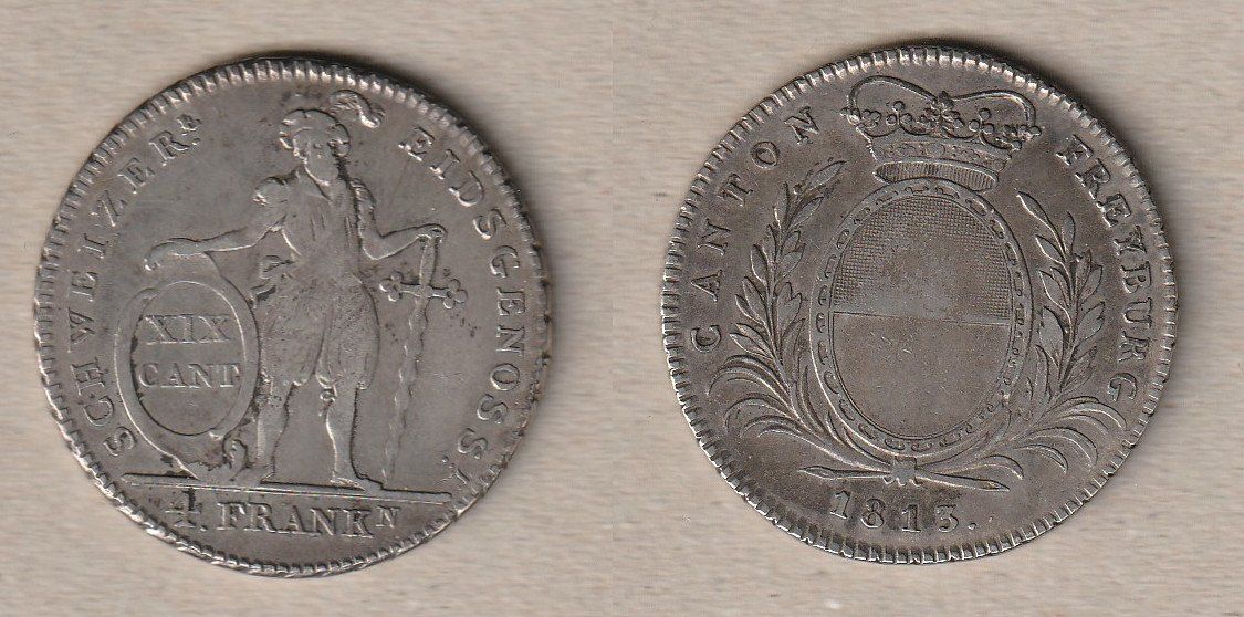 Toutes les monnaies: Fribourg, Neutaler 1813 – D'occasion à Allschwil par Coinfreak