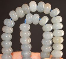 Stein Perlen L-4085 – Blue Angelite Chalcedony Rondellen 5x8