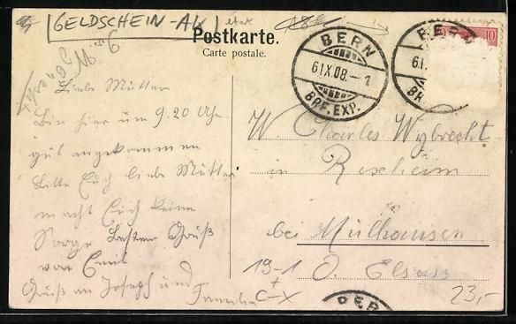 Ansichtskarten: Bern, Orts- und Alpenpanorama mit Geldsc – Gebraucht aus Berlin von bartko-reher 1