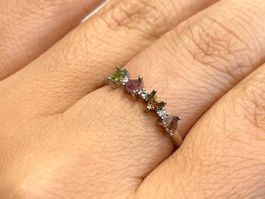 100 % echter bunter Turmalin-Ring – Edelsteinring