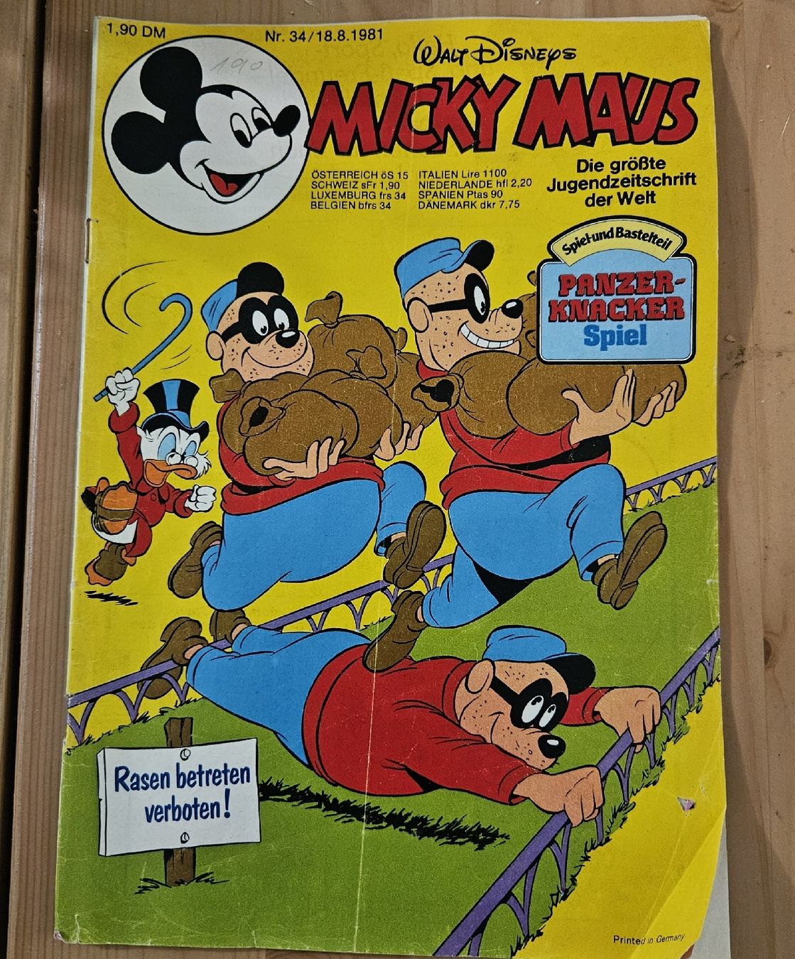 Fumetti: Micky Maus Nr. 34/18.8.1981 Walt Disney  – Usato da Basel venduto da Melibu