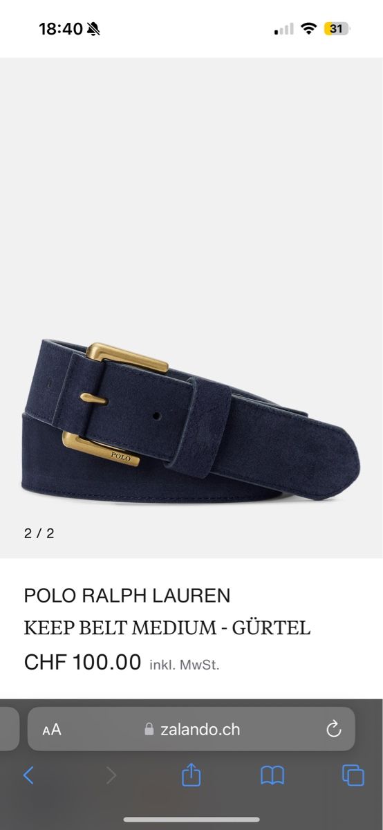 Ralph Lauren Gürtel: POLO RALPH LAUREN KEEP BELT MEDIUM - GÜRTEL - NAVY – Neu und originalverpackt aus Zürich von luxuryoutlet1 2