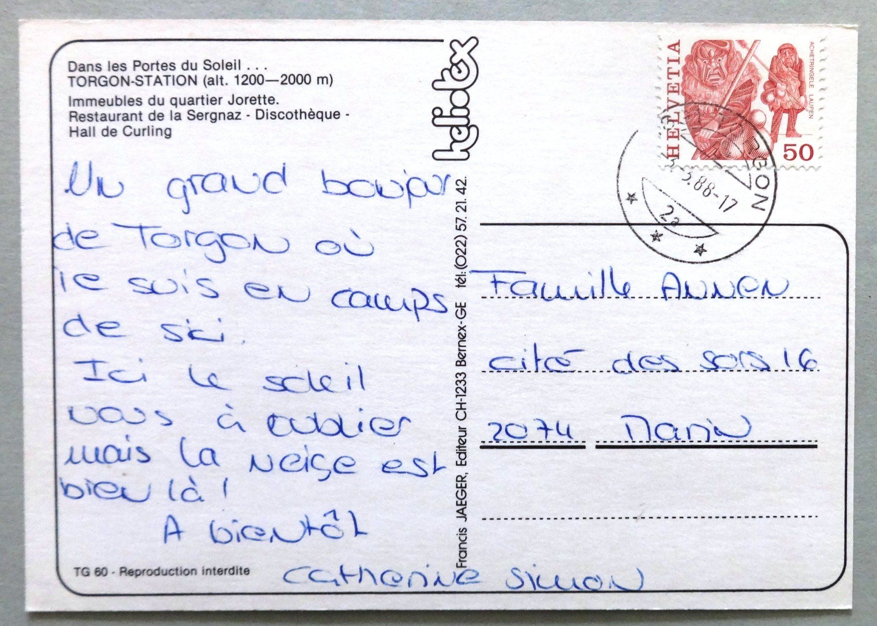 Cartes postales: Torgon-Station – D'occasion à Fétigny par Billy2miny 1