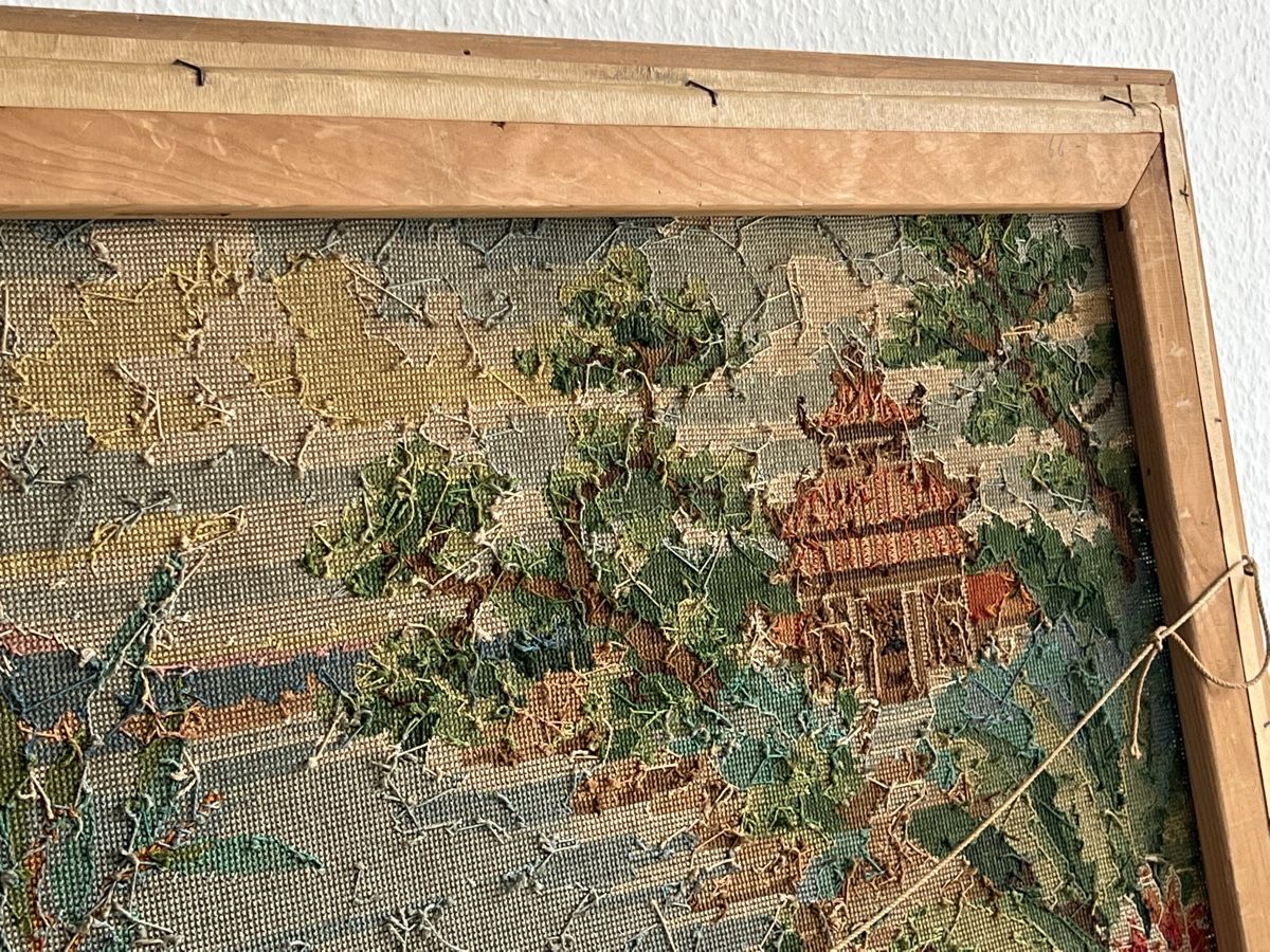 Cerchi da ricamo: Vintage Large Needlepoint Art Framed, Tapestry Decor – Usato da Genève venduto da Kookiek 7