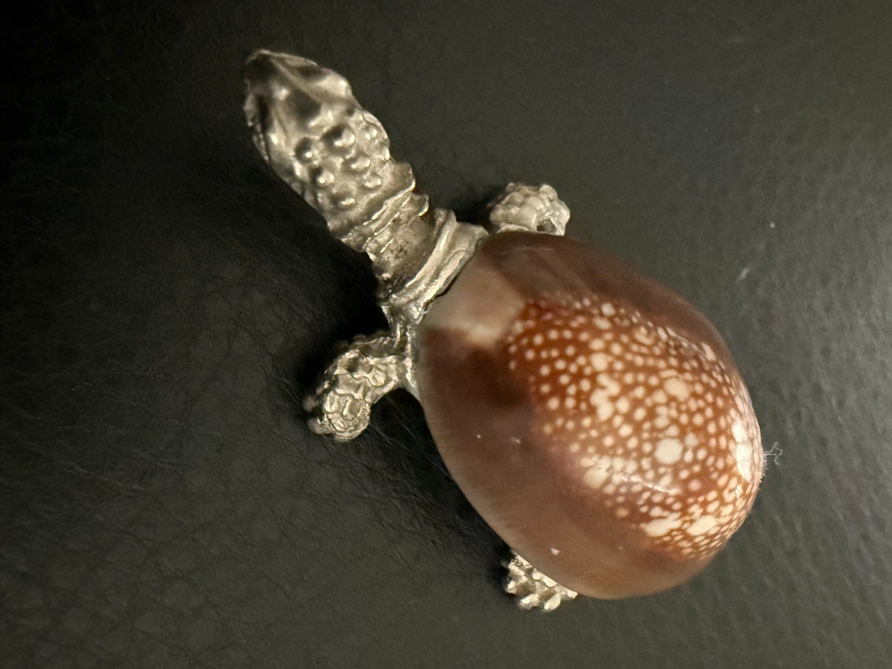 Statuette: Tierfigur  Schildkröte Turtle  Muschel / Metall – Usato da Subingen venduto da ArtBead 2