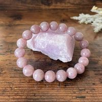 ✲ Lila Rosenquarz Armband ✲ Ø 10mm / 28g Kugel Bracelet