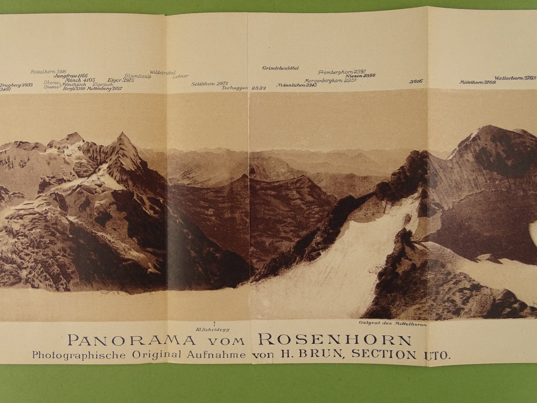 Cartine & Atlanti: PANORAMA VOM ROSENHORN 1896 – Usato da Grüningen venduto da Kartensammler 2