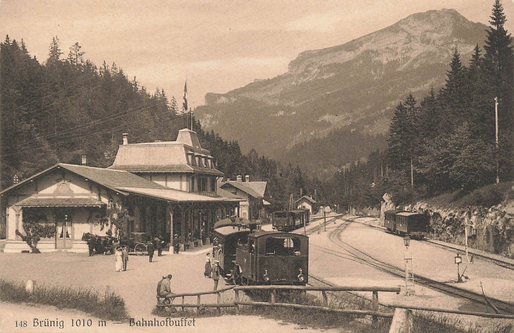 Ansichtskarten: Brünig BE – Bahnhof mit Buffet – Gebraucht aus Biasca von Blenio71