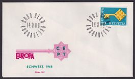 1968 EUROPA FDC im US-Format, illustriert und adresslos
