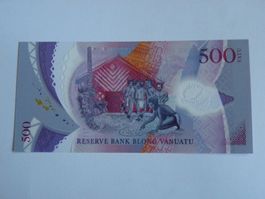 Banknote 500 Vatu, Polymer, Reserve Bank Blong Vanuatu, Unc