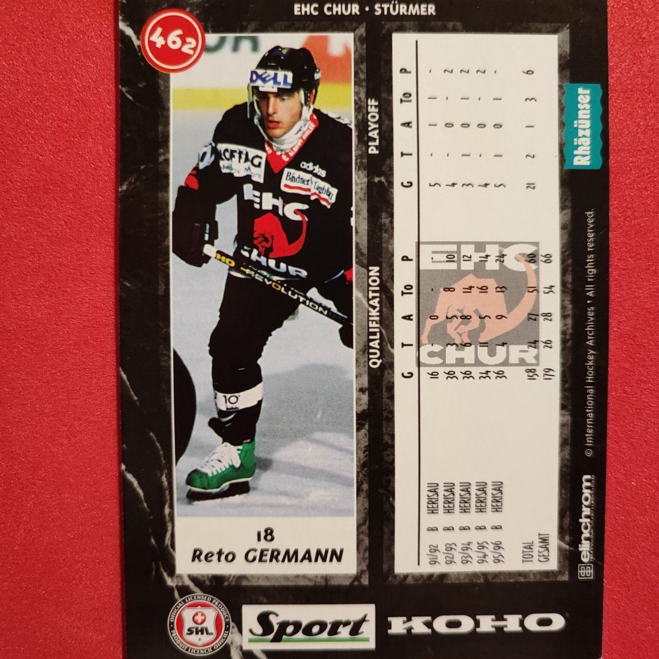 Carte collezionabili: Reto Germann - EHC CHUR - 1996/97 – Usato da Dübendorf venduto da kb86_MOVIE 1