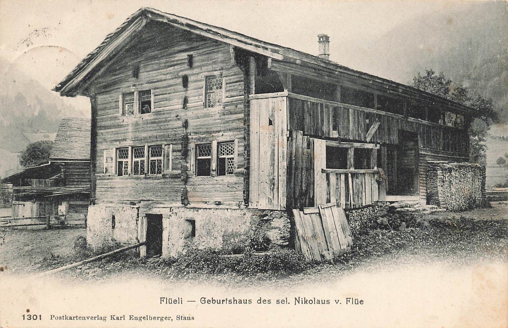 Cartoline postali: Flüeli Geburtshaus Nikolaus – Usato da Biasca venduto da Blenio71
