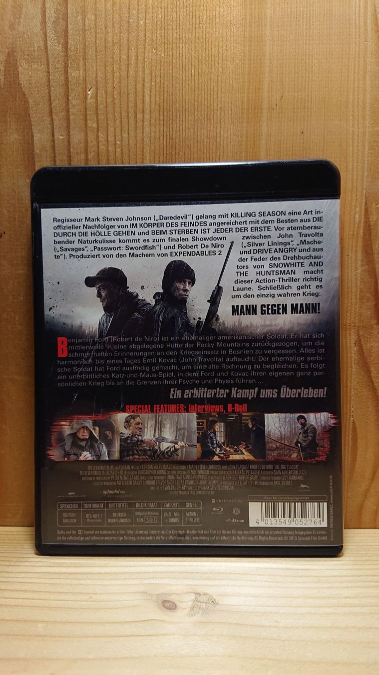 Tutti i DVDs: KILLING SEASON Zwei Killer. Ein Krieg Blu-Ray – Usato da Wilderswil venduto da Exebub 1