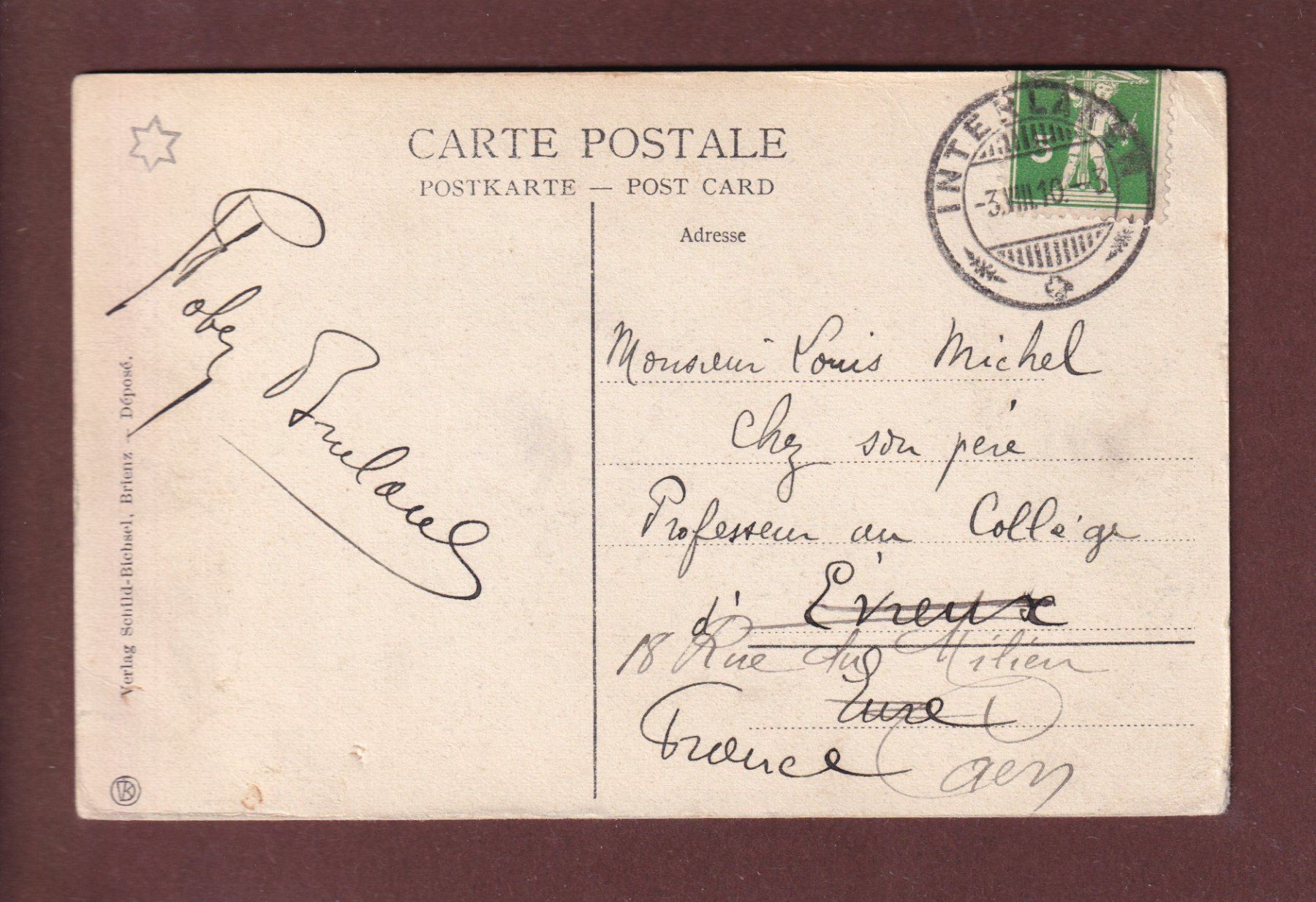 Cartoline postali: INTERLAKEN - Höheweg - 1910 // Falte // – Usato da Pully venduto da nicecards 1