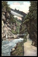 AK Biel, Taubenlochschlucht mit Eisenbahn