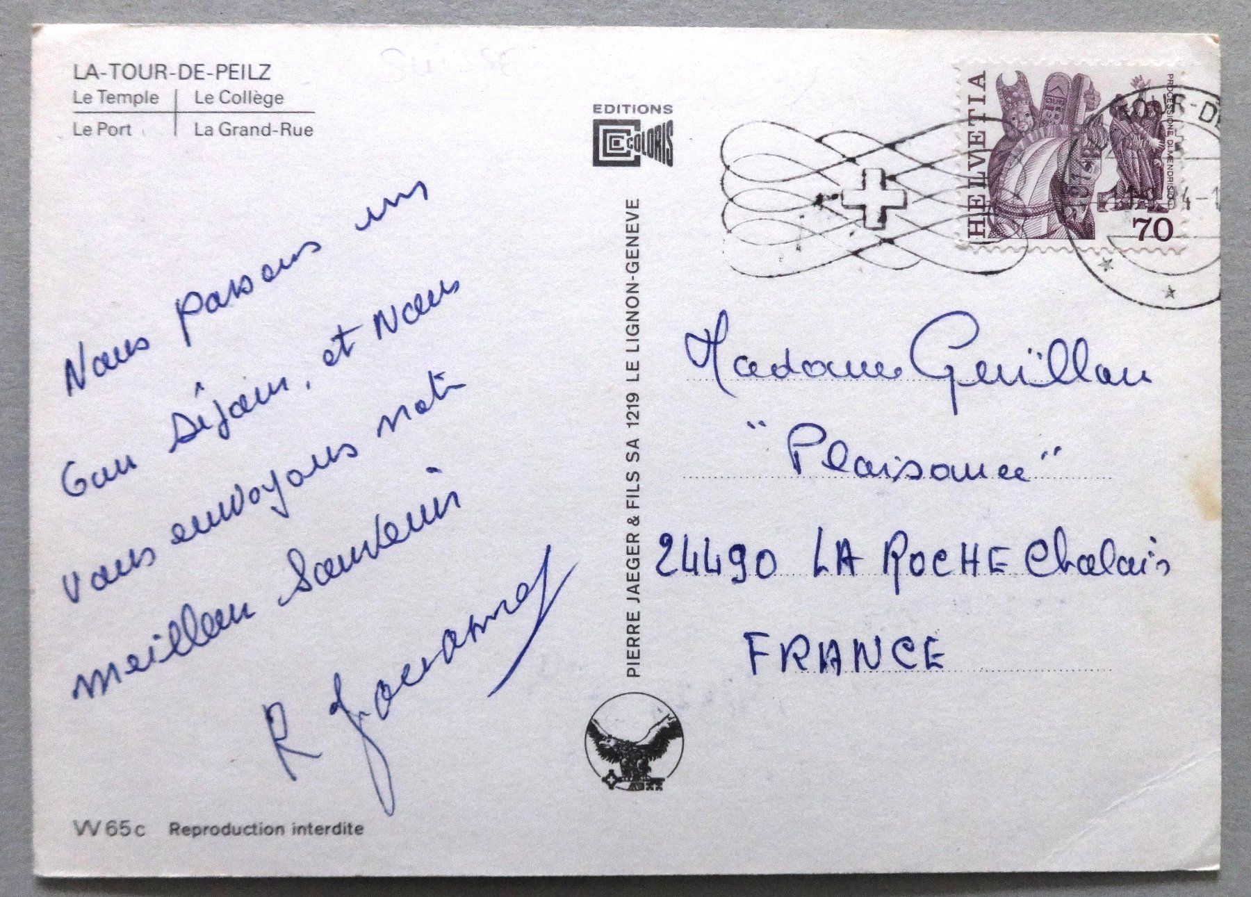 Cartoline postali: La Tour-de-Peilz – Difettoso da Fétigny venduto da Billy2miny 1