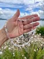 Pearl, Rose Quartz & Prehnit Silver Necklace