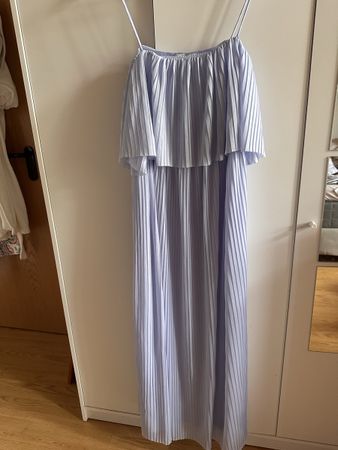 Kleid blau plissee Gr. M