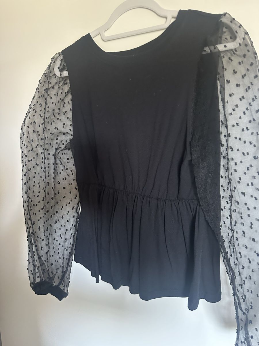 Blusen: Damen Bluse Schwarz Tupfen-Muster Grösse M – Gebraucht aus Reinach BL von Alles_muss_weg00 1