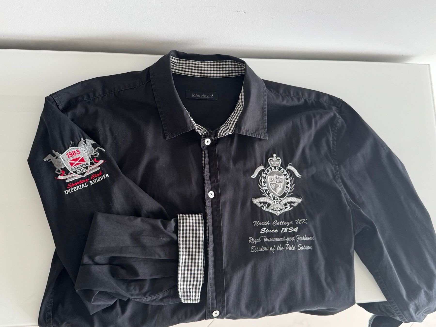 Camicie: Schönes John Devin schwarzes Hemd, Grösse L, Top ! – Usato da Uhwiesen venduto da mic_kd6g 6