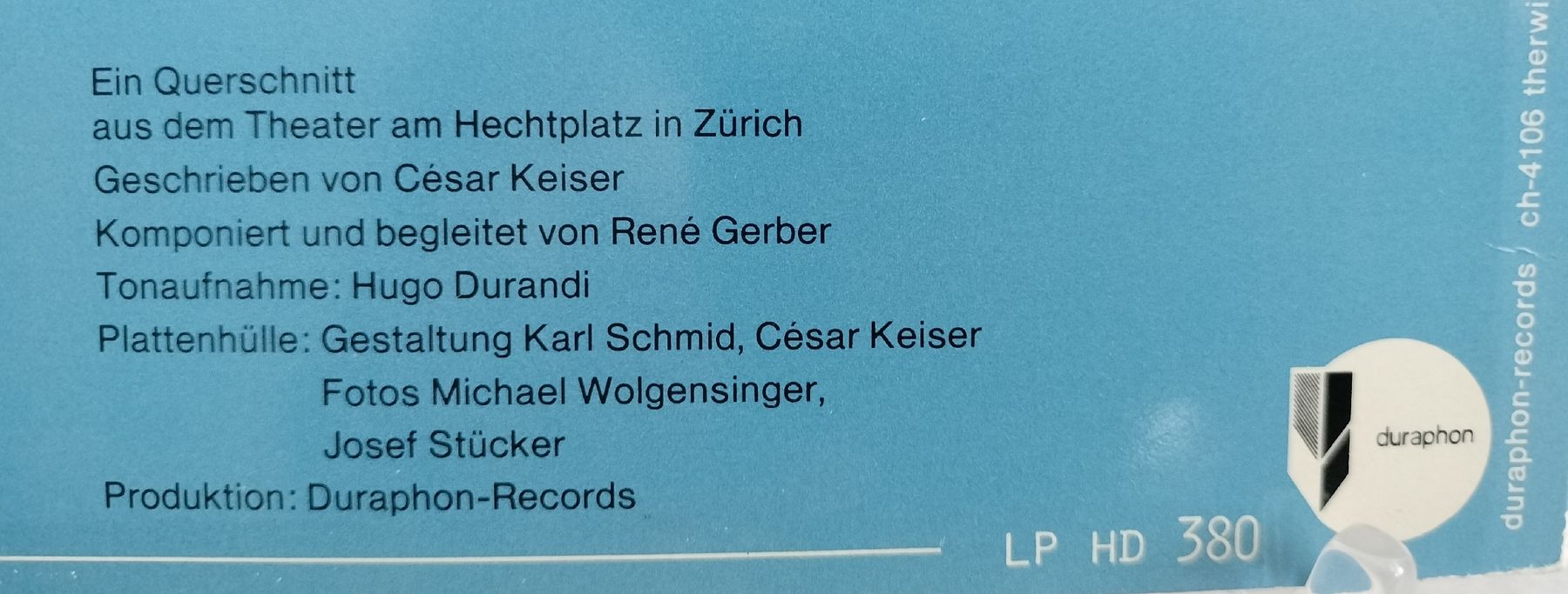 Dischi in vinile: Schallplatte "Generalprobe" Cesar Keiser Margrit Läubli Opus – Usato da Steinmaur venduto da Julian.W_CH-8162 9