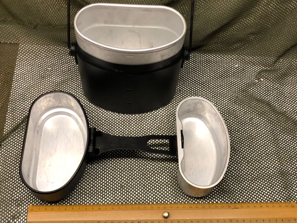 Set De Cuisine 3 Pièces Bundeswehr Aluminium – Gamelle, Poêle, Réchaud – NEUF