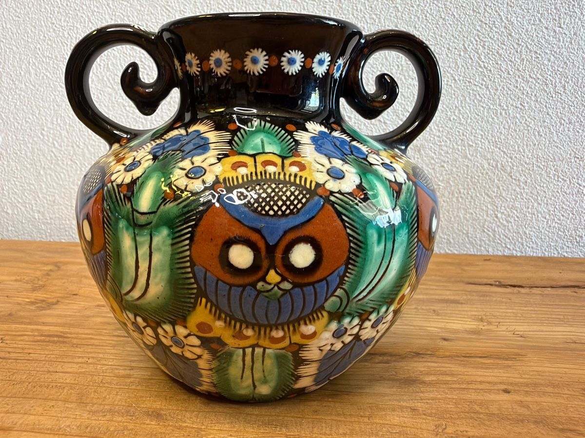 Vasi & Recipienti: Alte Thun Keramik Krug mit Eulen – Usato da Lamone venduto da Birth-Gramm-Antiques 1