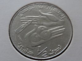 TUNISIE  1/2  Dinar  1990
