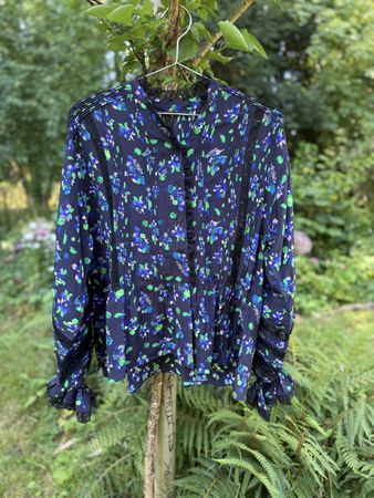 Zadig & Voltaire Tritelia CDC Bianca Flower Silk Blouse XS 