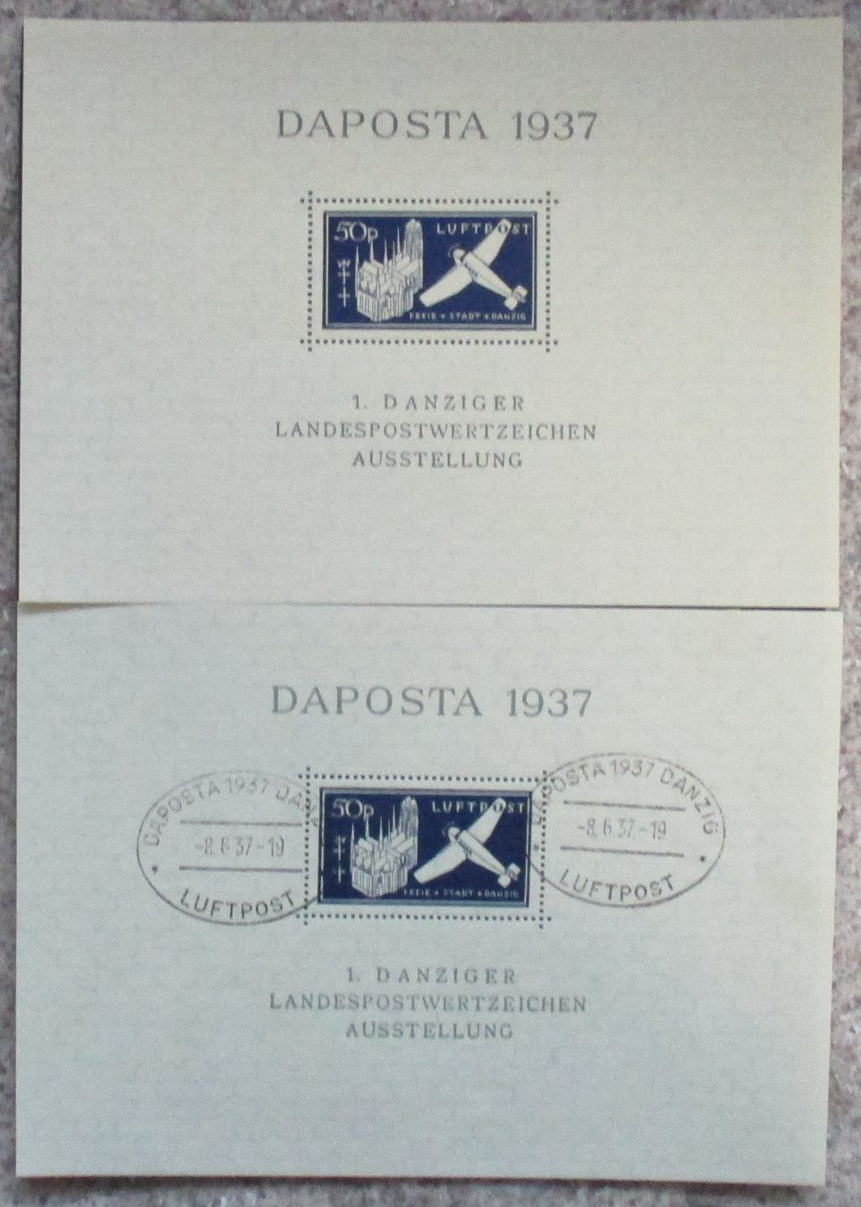 Tous les timbres: Danzig Blöcke 1 und 2 – D'occasion à Mühlau par Goelfli 2